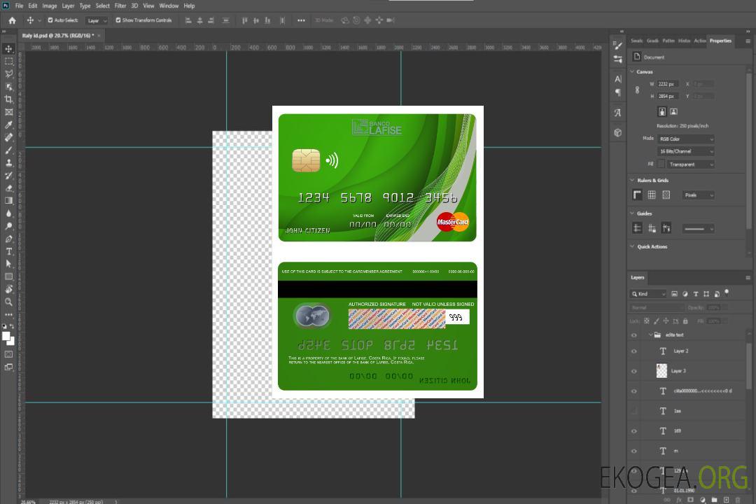 Carte Mastercard de la banque Lafise du Costa Rica template Carte Mastercard de la banque Lafise du Costa Rica template